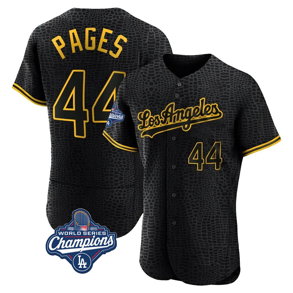 LA.Dodgers #44 Andy Pages Player Black World Series Meet Snake Skin City Limited Elite Home Hdoa Stitched Jerseys
