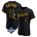 LA.Dodgers #11 Roki Sasaki Player Black World Series Meet Snake Skin City Limited Elite Home Hdoa Stitched Jerseys