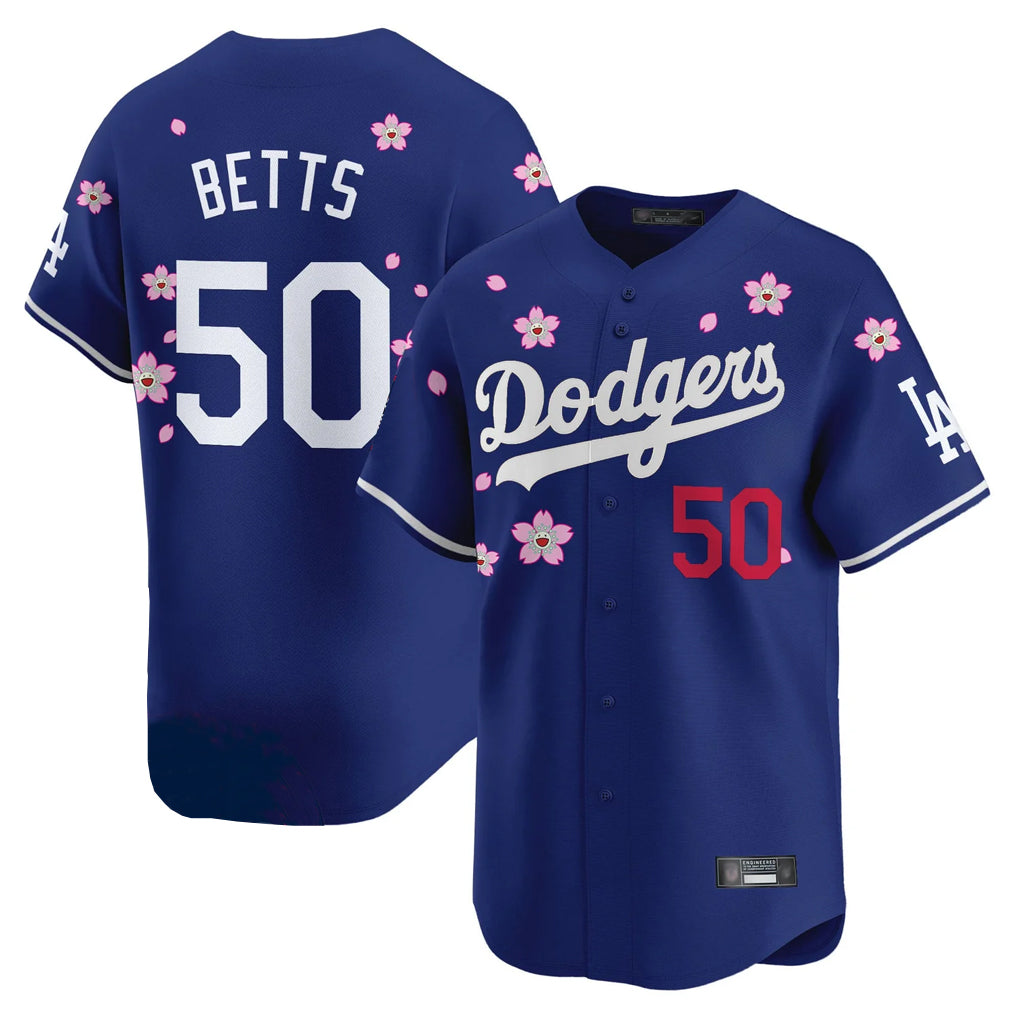 LA.Dodgers #50 Mookie Betts Player Royal Tokyo Series Vapor Premier Limited Hdoa Stitched Jerseys
