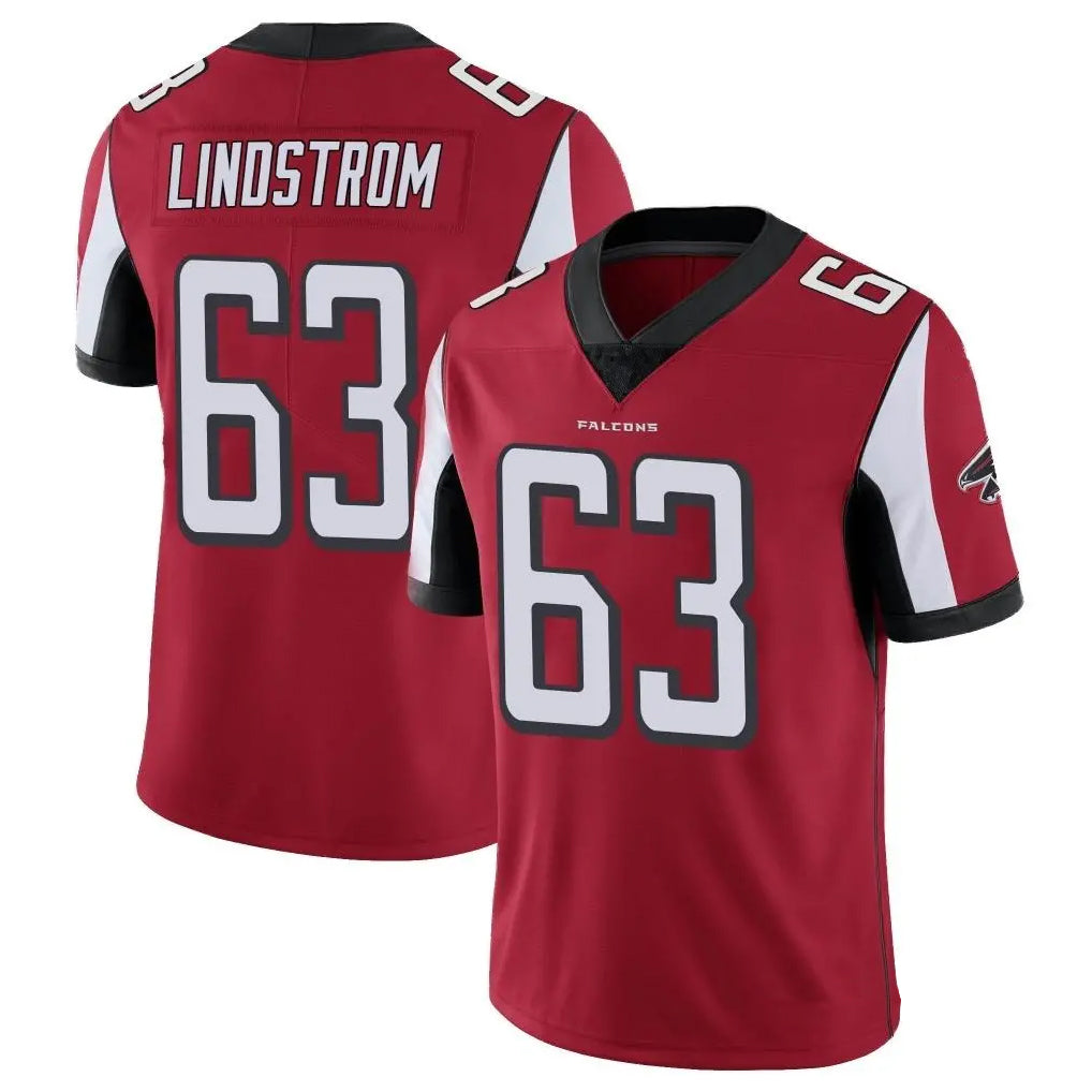 A.Falcons #63 Chris Lindstrom Player Red Color Vapor Untouchable Limited Home Game Hdoa Stitched Jerseys
