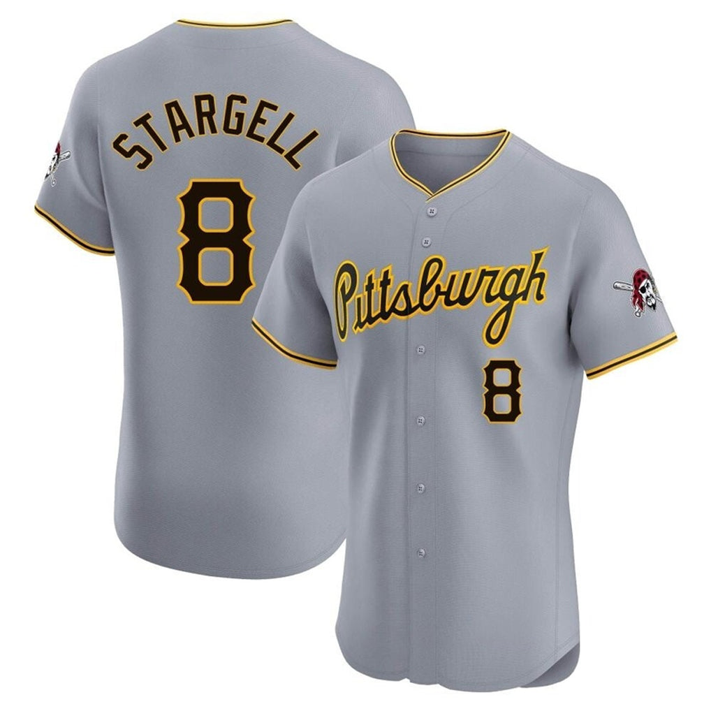 P.Pirates #8 Willie Stargell Player Gray Road Home Limited Elite Hdoa Stitched Jerseys