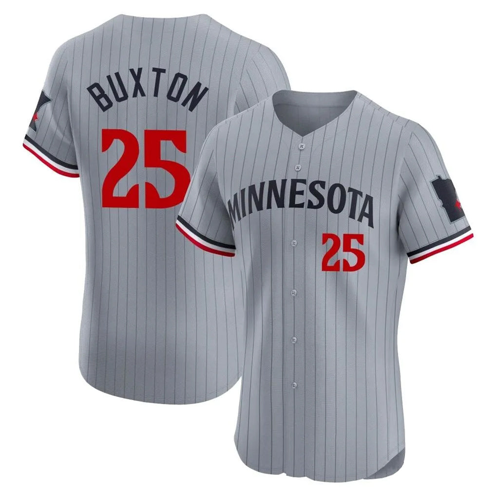M.Twins #25 Byron Buxton Player Gray Home Limited Elite Hdoa Stitched Jerseys