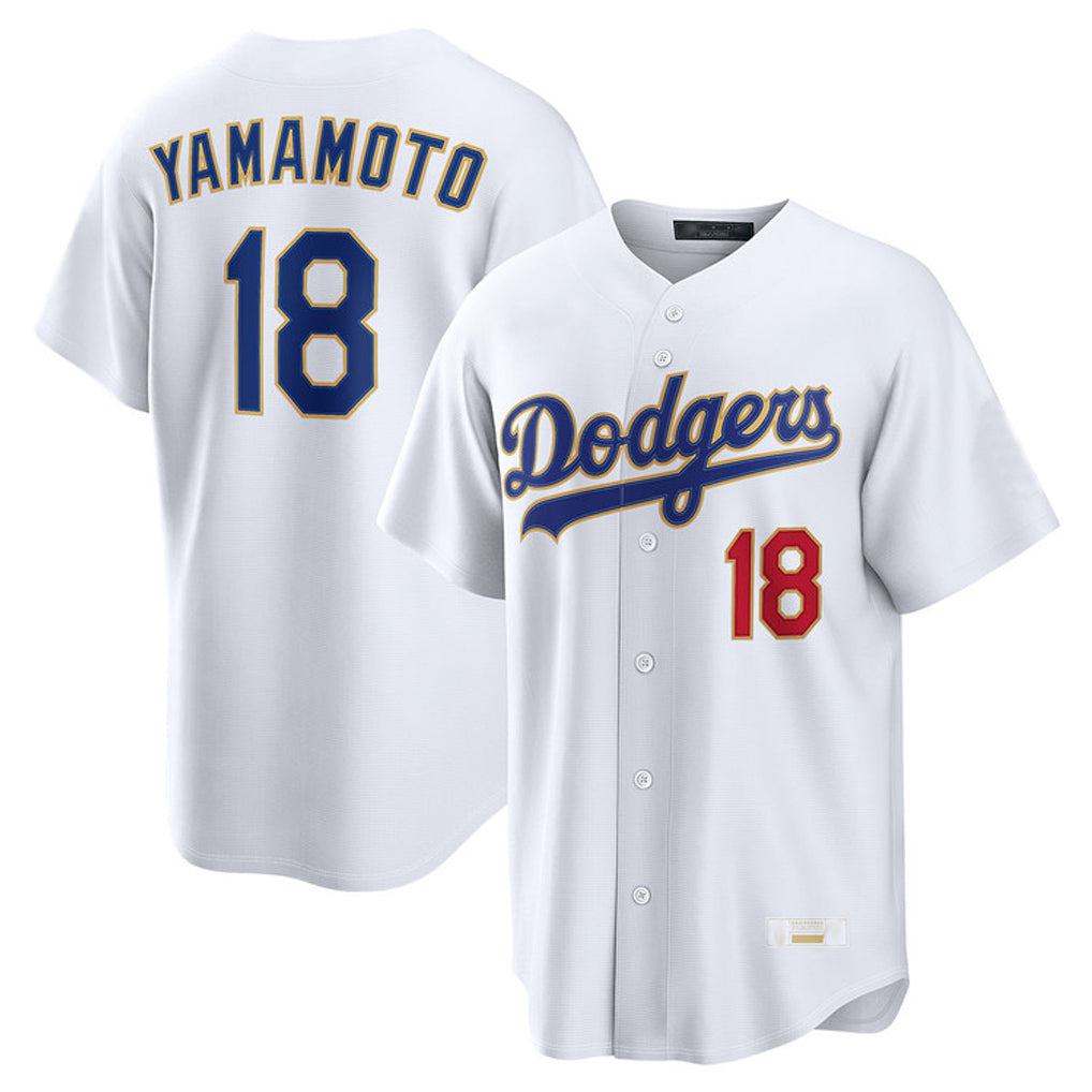 LA.Dodgers #18 Yoshinobu Yamamoto Player Gold White 2026 Collection Stadium Limited Hdoa Stitched Jerseys