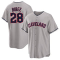 C.Guardians #28 Tanner Bibee Player Gray Game Home Hdoa Stitched Jerseys