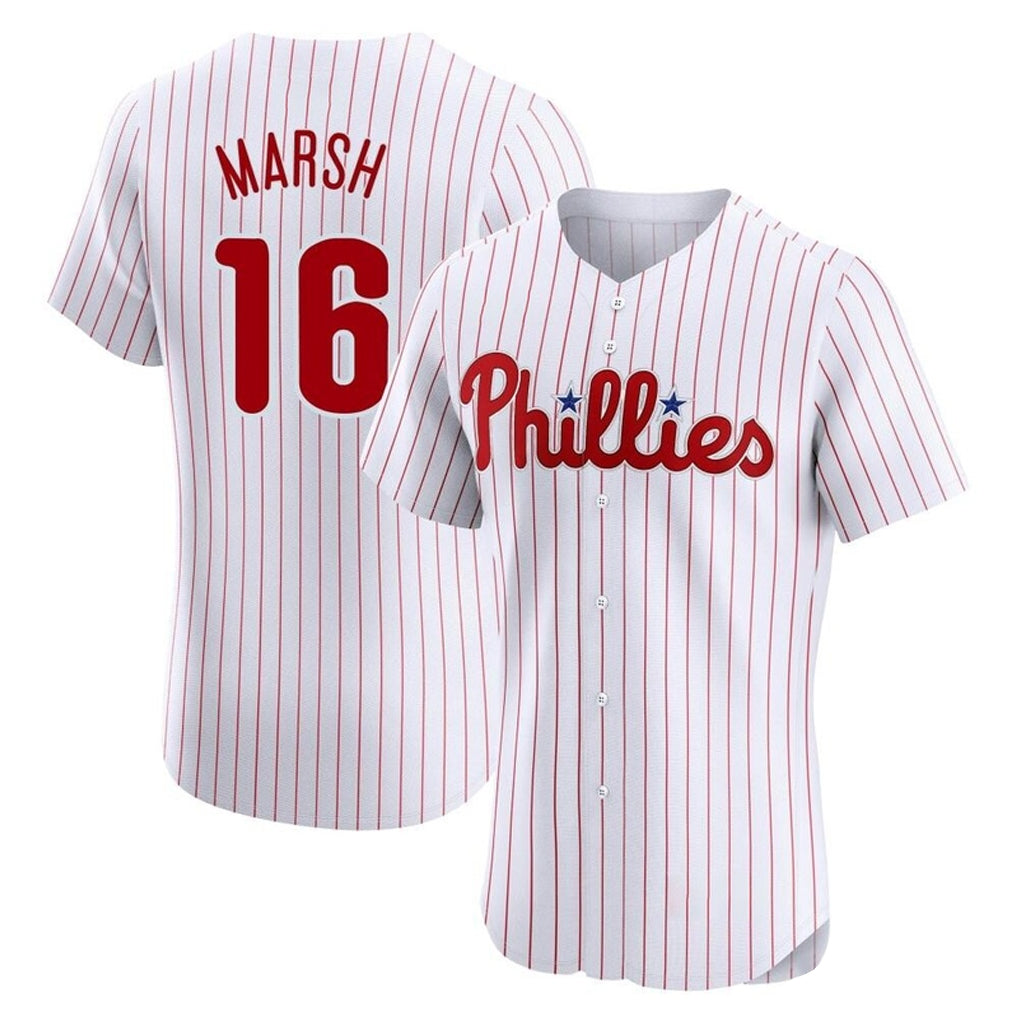 P.Phillies #16 Brandon Marsh Player White Home Limited Elite Hdoa Stitched Jerseys