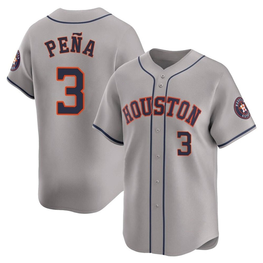 H.Astros #3 Jeremy Pena Player Gray Home Limited Hdoa Stitched Jerseys