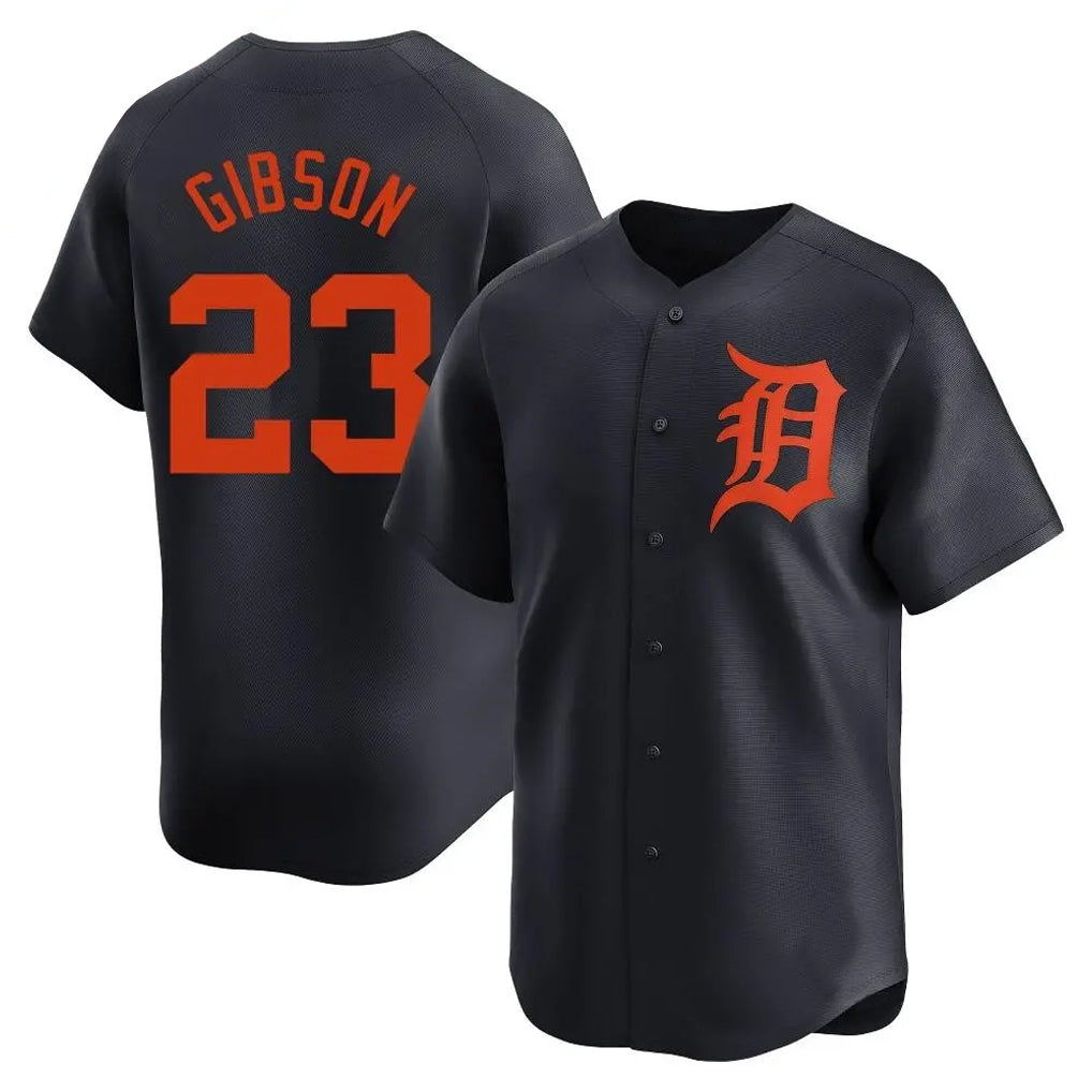 D.Tigers #23 Kirk Gibson Player Navy Home Limited Hdoa Stitched Jerseys