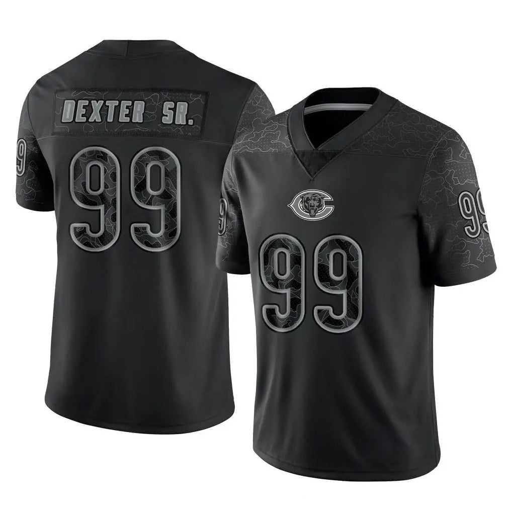C.Bears #99 Gervon Dexter Sr. Player Black REFLECTIVE Limited Game Hdoa Stitched Jerseys