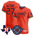 H.Astros #27 Jose Altuve Player Orange City Connect Texas Patch Vapor Premier Limited Elite Home Hdoa Stitched Jerseys