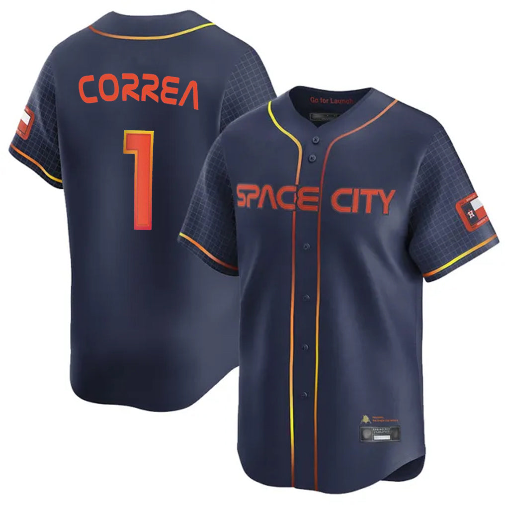 H.Astros #1 Carlos Correa Player Navy City Connect Home Limited Hdoa Stitched Jerseys