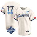 LA.Dodgers #17 Shohei Ohtani Player Cream World Series Meet City Connect Limited Home Hdoa Stitched Jerseys
