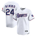 T.Rangers #24 Brandon Nimmo Player White Home Limited Hdoa Stitched Jerseys