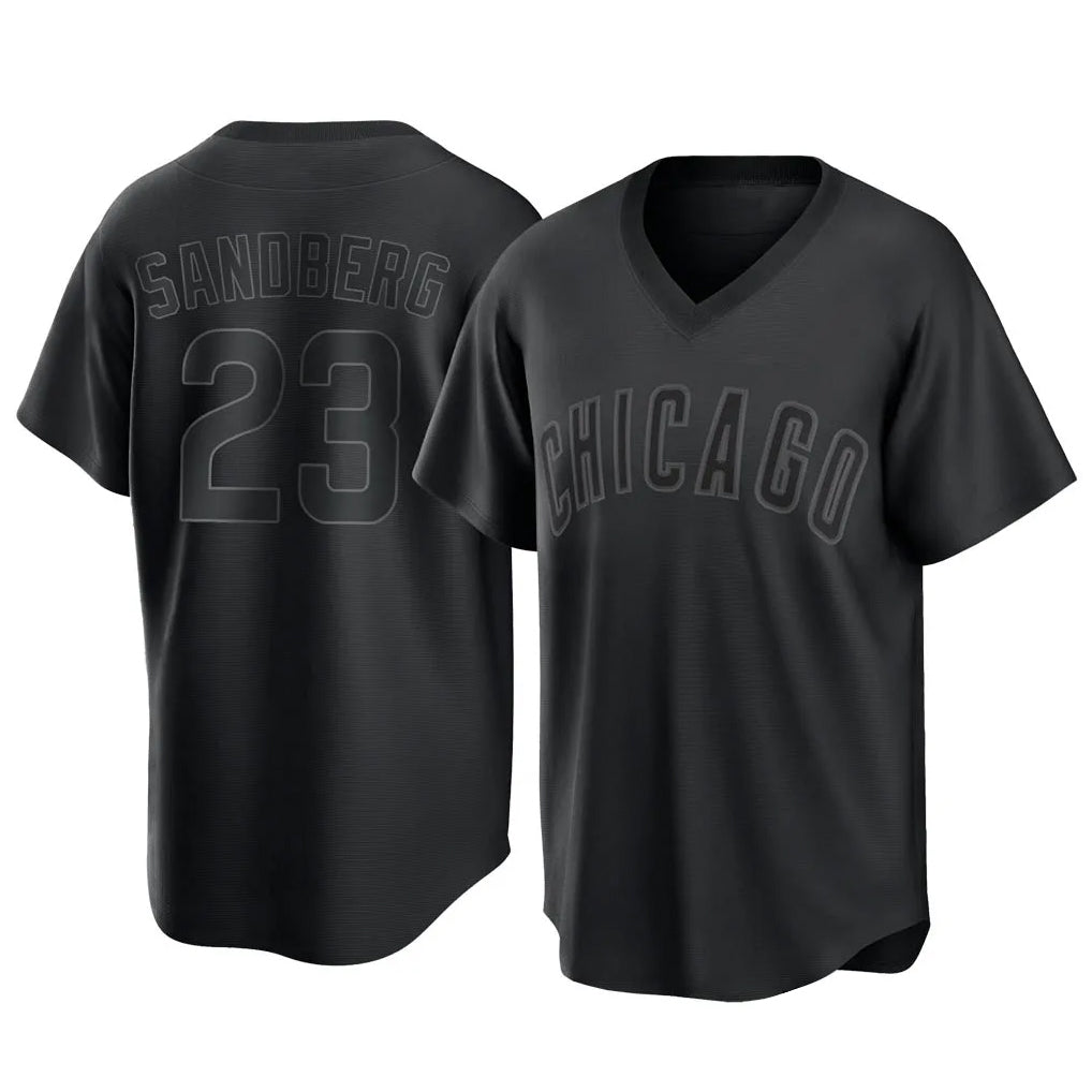C.Cubs #23 Ryne Sandberg Player Black T-shirt Home Game Hdoa Stitched Jerseys