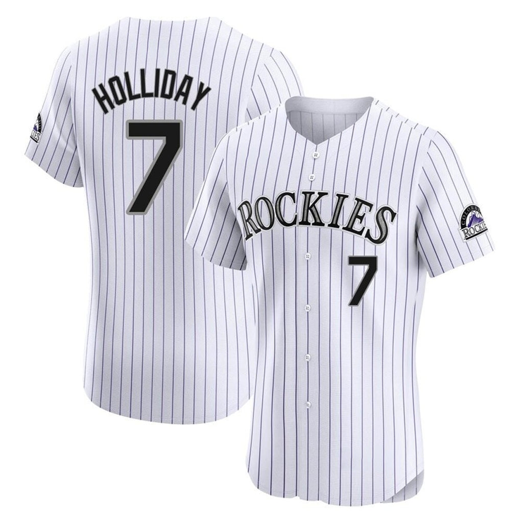 C.Rockies #7 Matt Holliday Player White Limited Elite Home Hdoa Stitched Jerseys