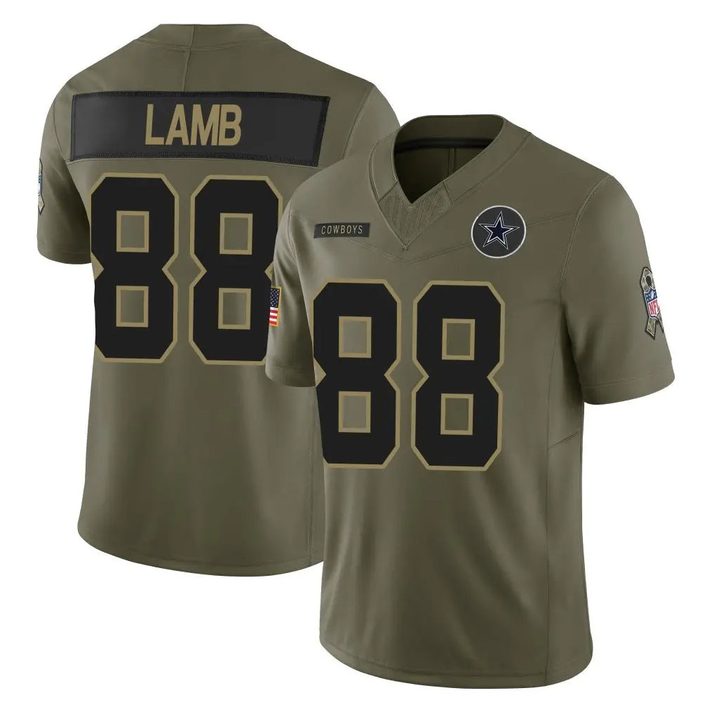 D.Cowboys #88 CeeDee Lamb Player Olive 2025 Salute to Service Limited Home Game Hdoa Stitched Jerseys