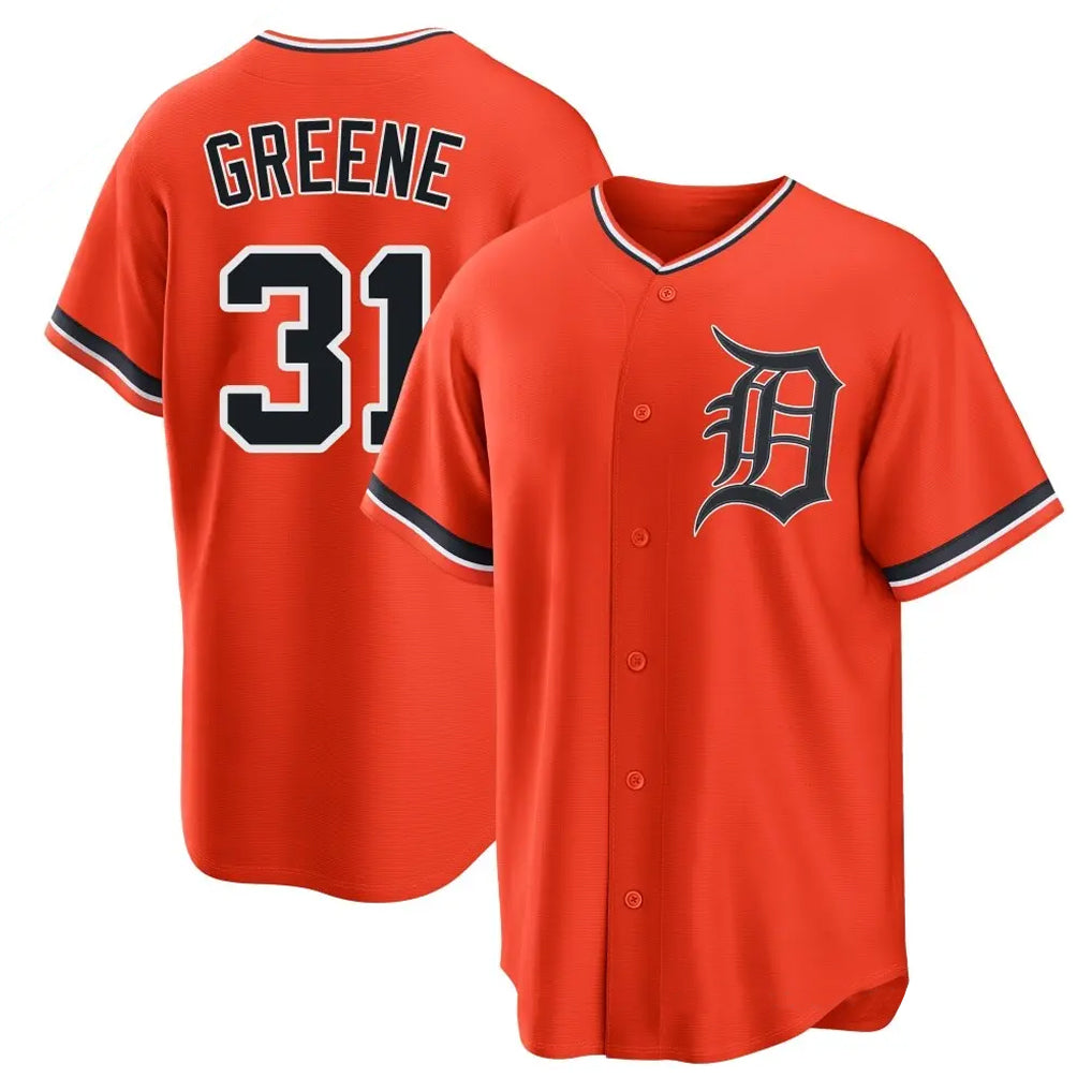 D.Tigers #31 Riley Greene Player Orange Home Game Hdoa Stitched Jerseys