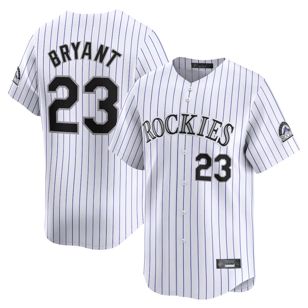 C.Rockies #23 Kris Bryant Player White Limited Home Hdoa Stitched Jerseys