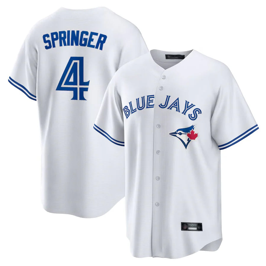 T.Blue Jays #4 George Springer Player White Home Game Hdoa Stitched Jerseys