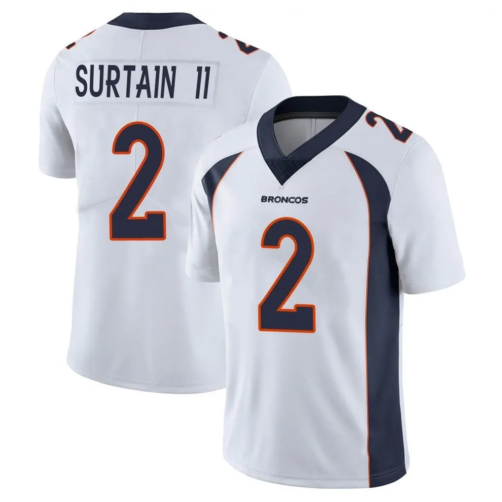 D.Broncos #2 Pat Surtain II Player White Vapor Untouchable Limited Home Game Hdoa Stitched Jerseys