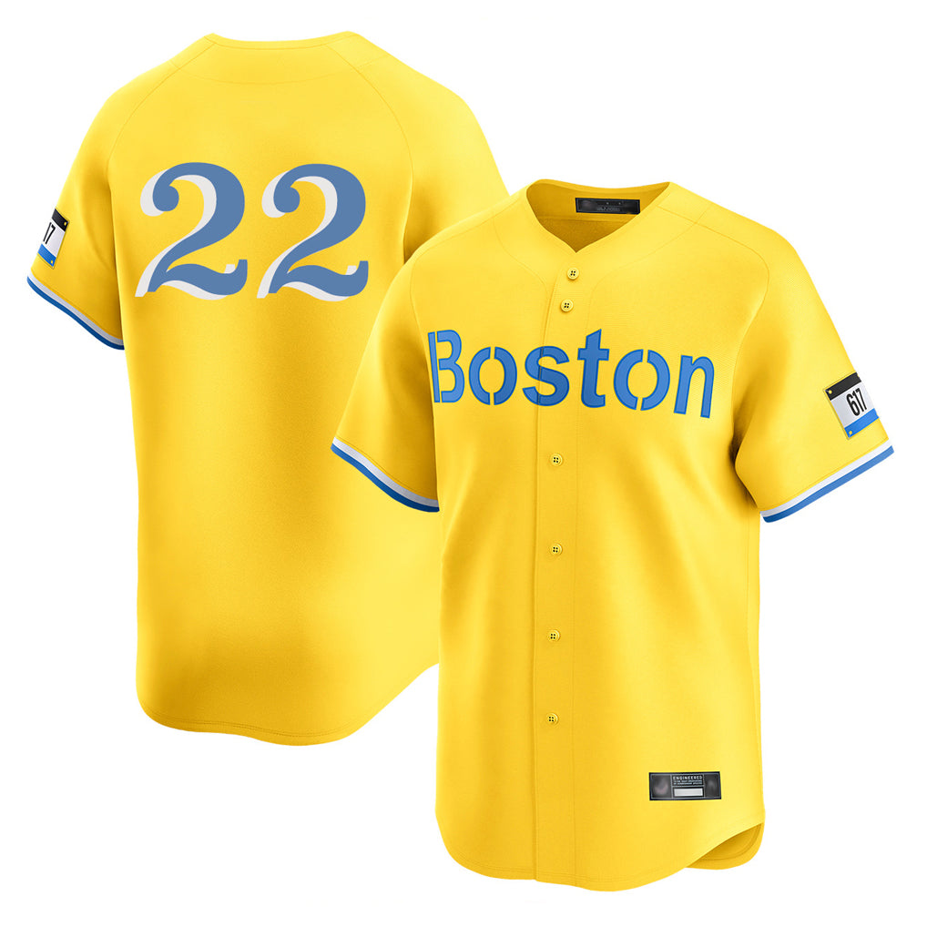 B.Red Sox #22 Garrett Whitlock Player Yellow Limited Home Game Hdoa Stitched Jerseys