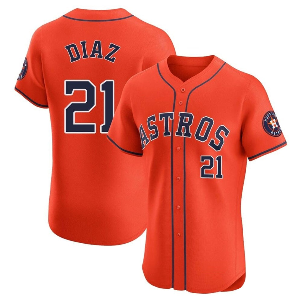H.Astros #21 Yainer Diaz Player Orange Home Limited Elite Hdoa Stitched Jerseys