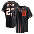 D.Tigers #23 Kirk Gibson Player Black Fashion Out Home Game Hdoa Stitched Jerseys