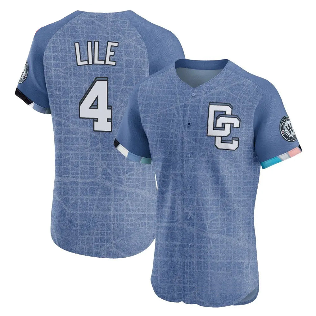 W.Nationals #4 Daylen Lile Player Blue City Connect Limited Hdoa Stitched Jerseys