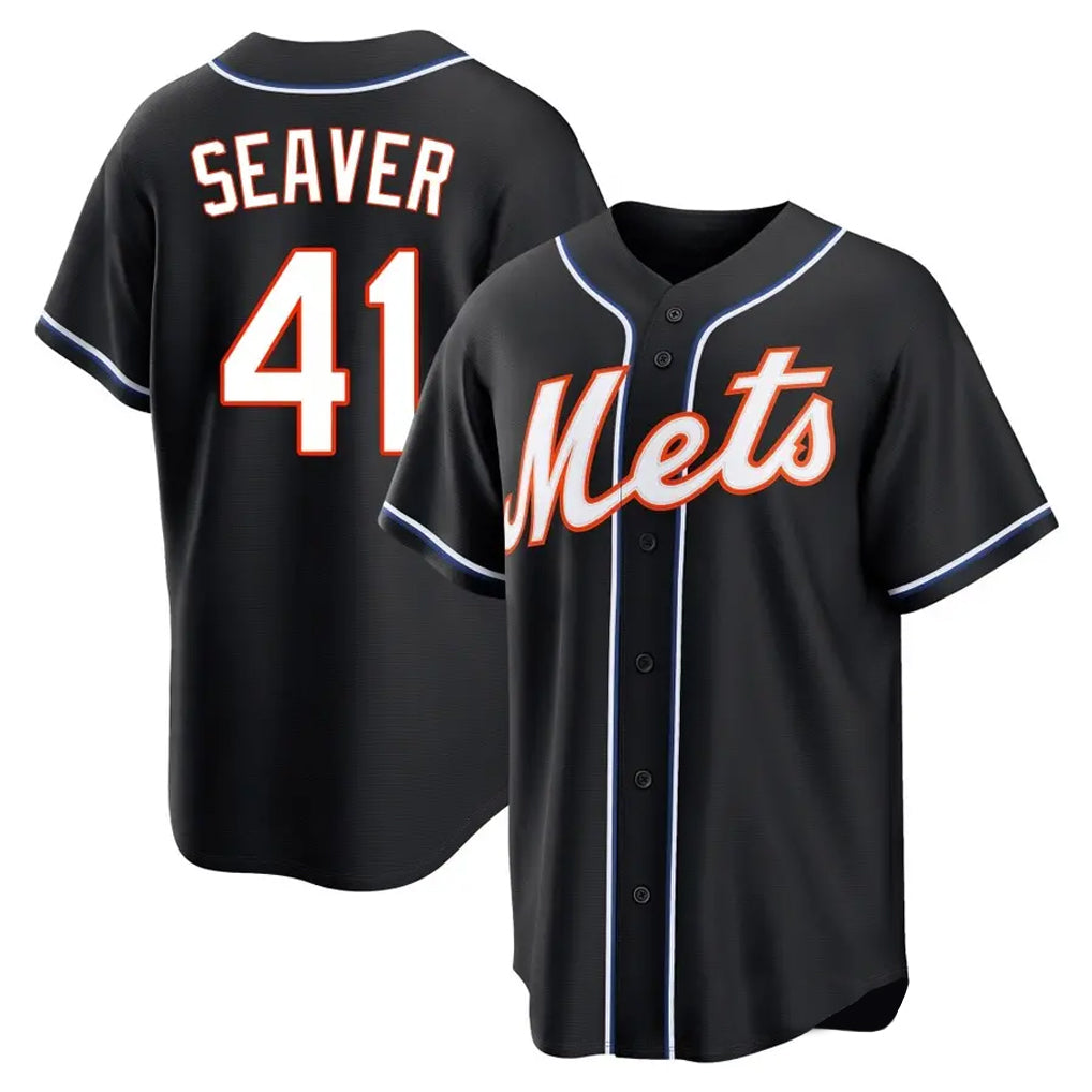 NY.Mets #41 Tom Seaver Player Black Fashion Out Game Hdoa Stitched Jerseys