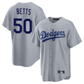 LA.Dodgers #50 Mookie Betts Player Gray Game Hdoa Stitched Jerseys
