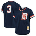 D.Tigers #3 Alan Trammell Player Navy Mitchell & Ness 1984 Mesh Batting Practice  T-shirt Hdoa Stitched Jerseys