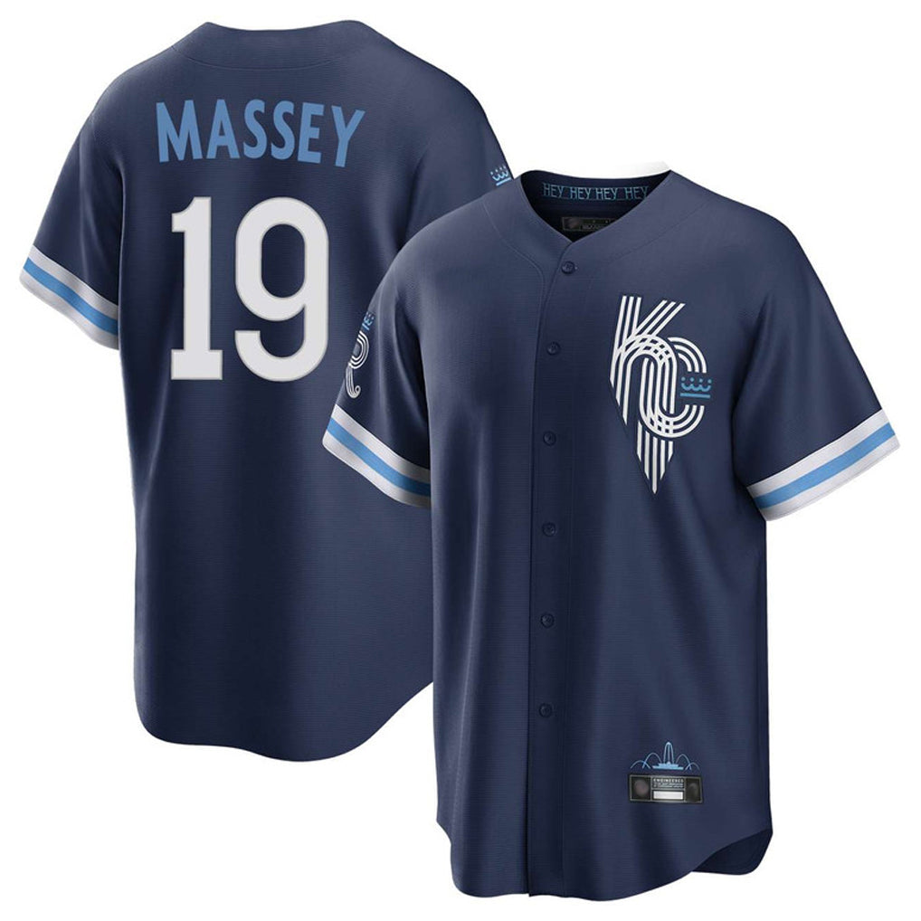 KC.Royals #19 Michael Massey Player Navy City Connect Home Game Hdoa Stitched Jerseys