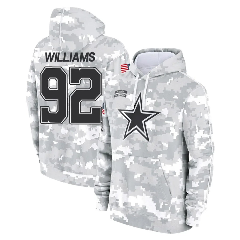D.Cowboys #92 Quinnen Williams Player Arctic Camo Salute to Service Hoodies Limited Game Hdoa Stitched Jerseys