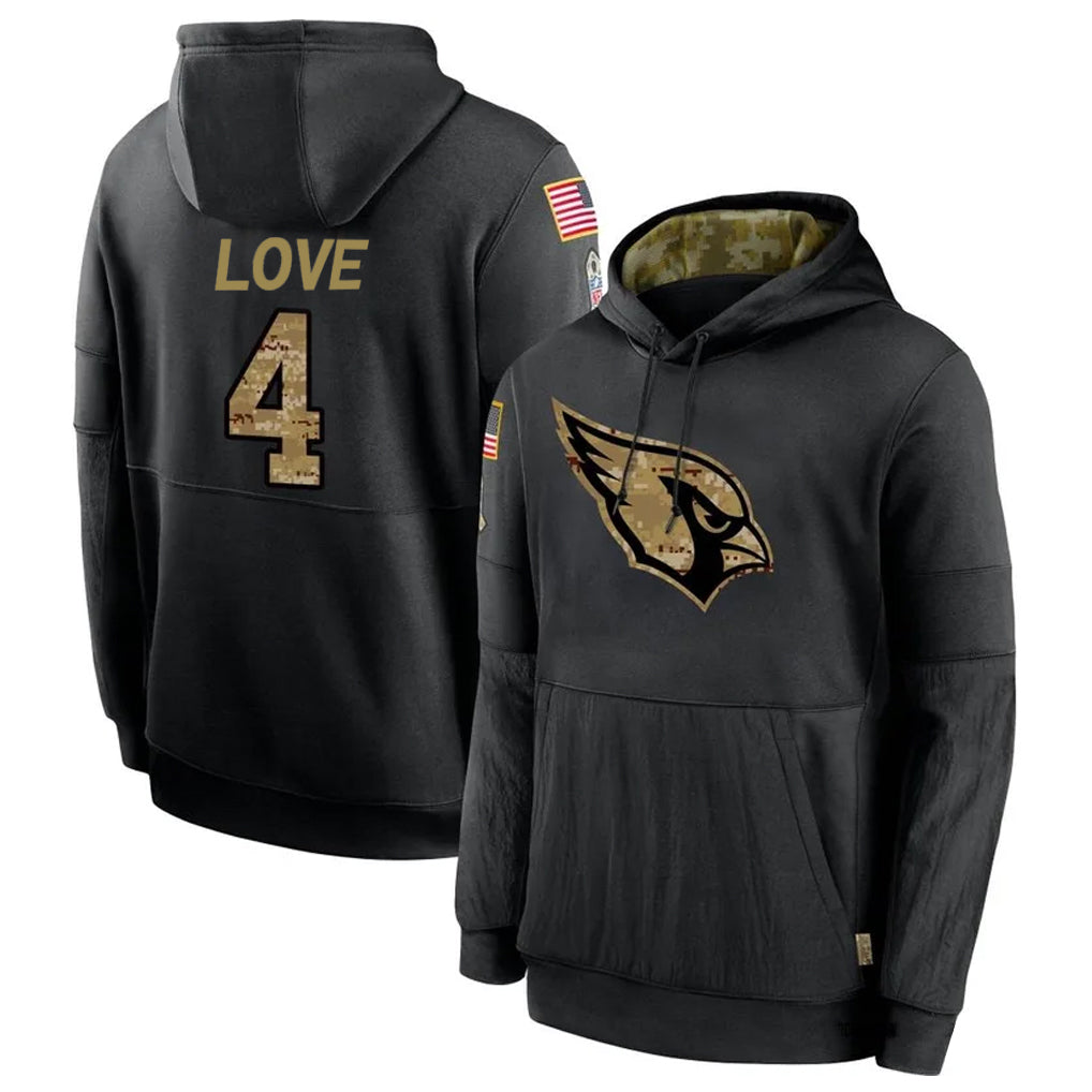 A.Cardinals #4 Jeremiyah Love Player Black Salute to Service Limited Hoodies Hdoa Stitched Jerseys