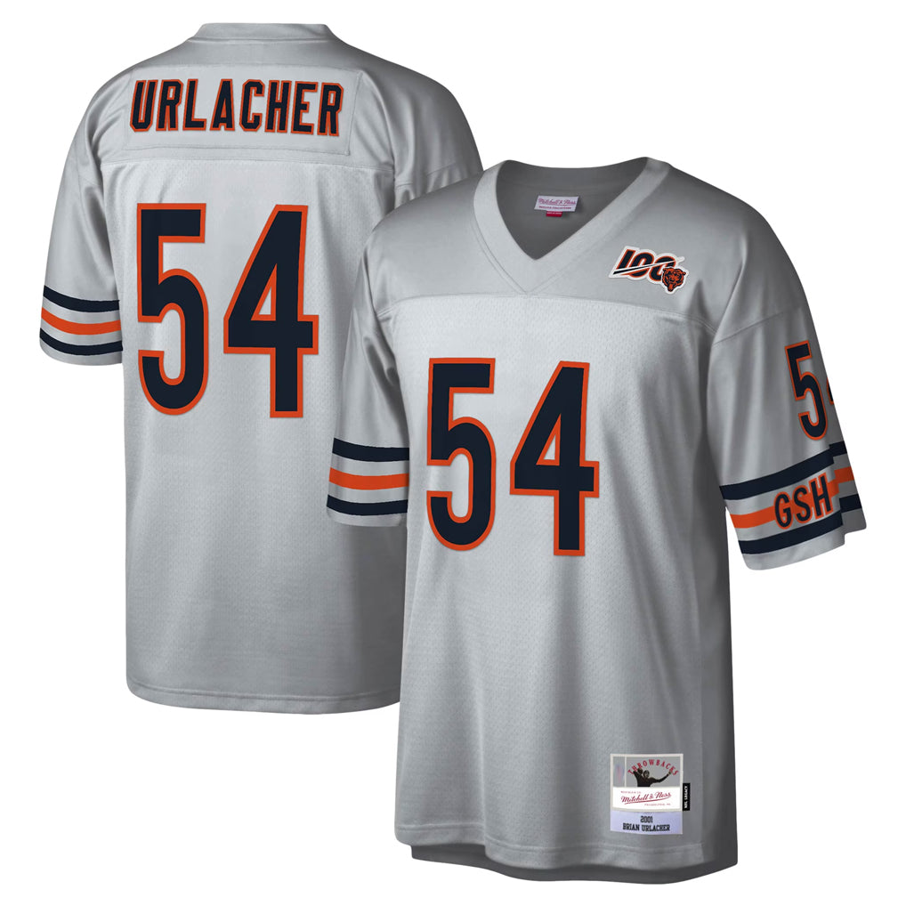 C.Bears #54 Brian Urlacher Player Silver Mitchell & Ness Legacy Replica Hdoa Stitched Jerseys