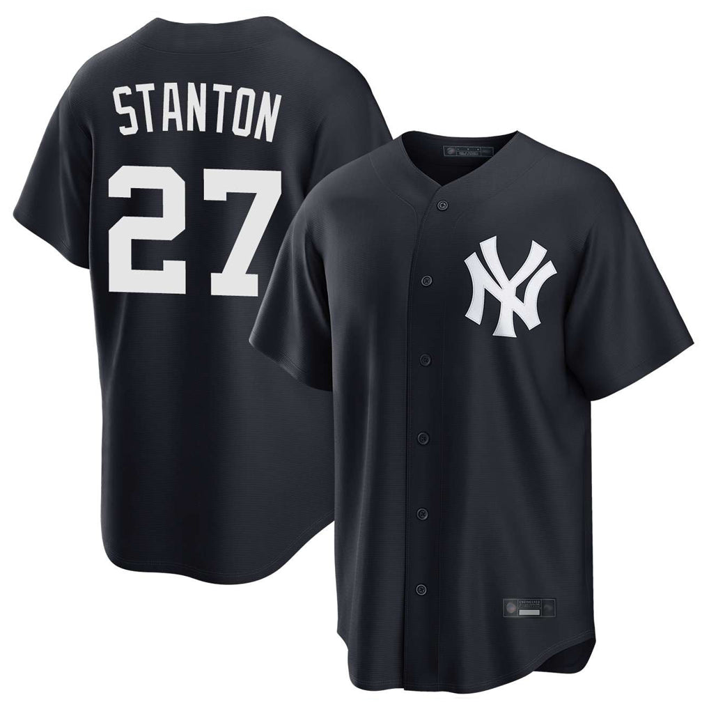 NY.Yankees #27 Giancarlo Stanton Player Navy Game Hdoa Stitched Jerseys