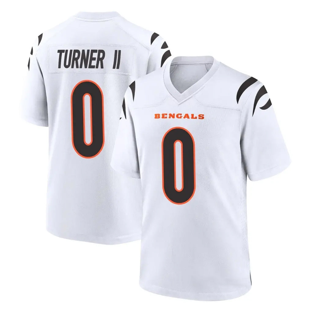 C.Bengals #0 DJ Turner II Player White Home Game Hdoa Stitched Jerseys