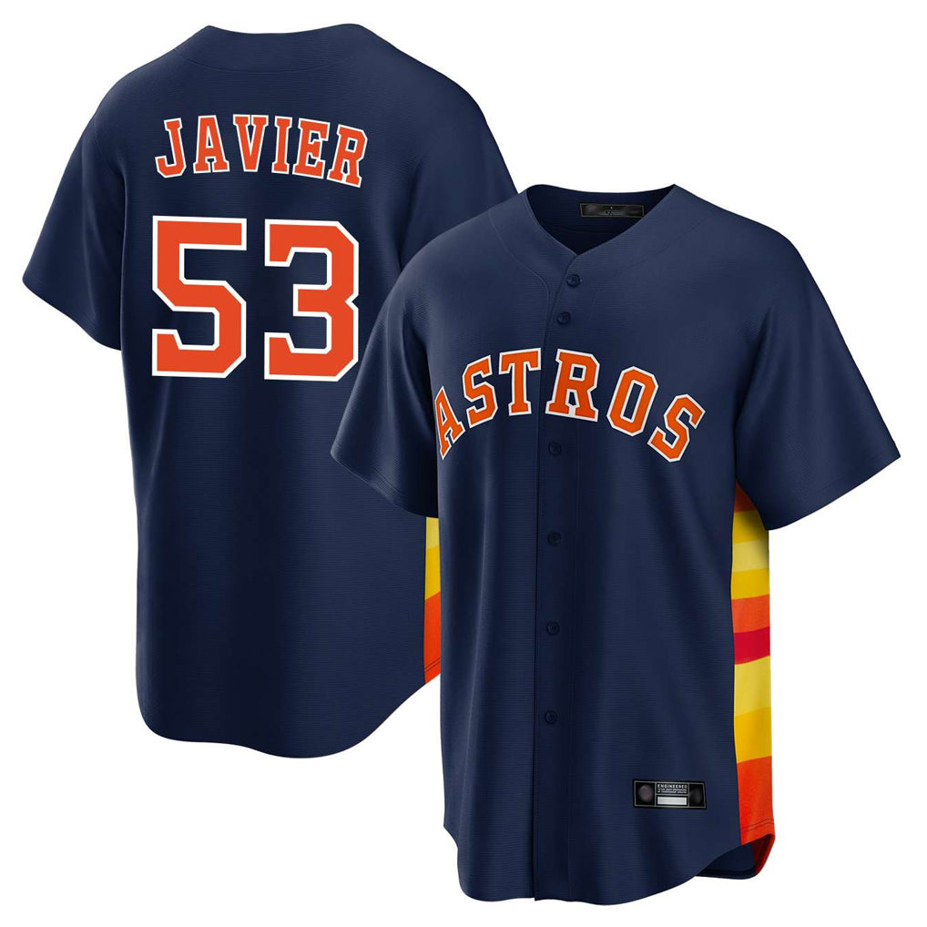 H.Astros #53 Cristian Javier Player Navy Home Game Hdoa Stitched Jerseys