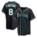 S.Mariners #8 Dominic Canzone Player Black Fashion Home Limited Hdoa Stitched Jerseys