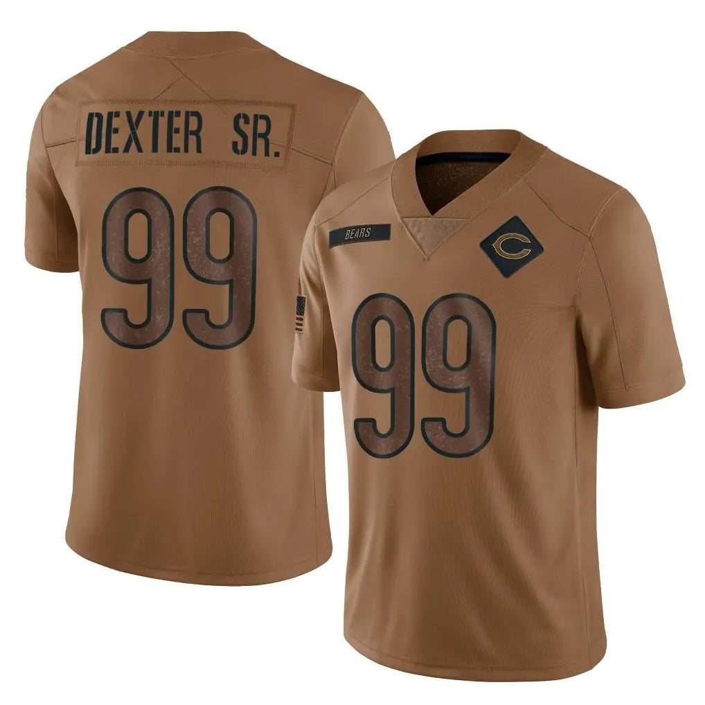 C.Bears #99 Gervon Dexter Sr. Player Brown Salute to Service Limited Hdoa Stitched Jerseys