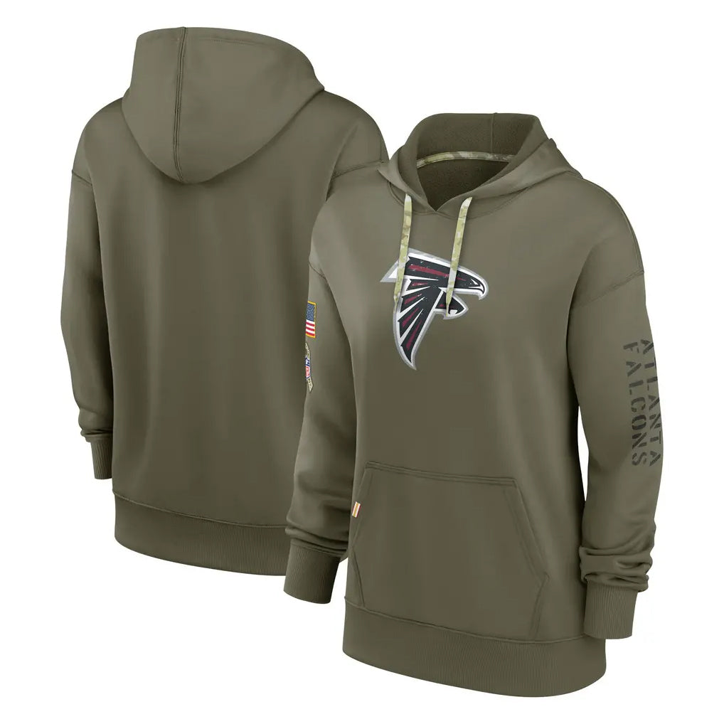 A.Falcons ## Falcons Blank Player Olive 2025 Salute to Service Pullover Hoodie Hdoa Stitched Jerseys