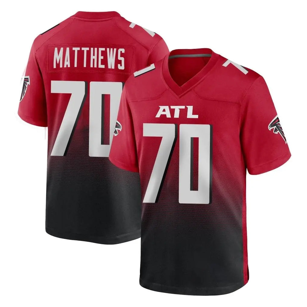 A.Falcons #70 Jake Matthews Player Red Home Game Hdoa Stitched Jerseys