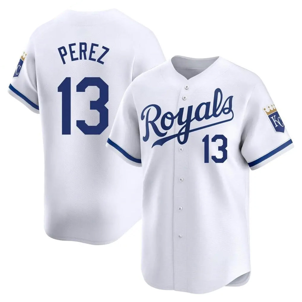 KC.Royals #13 Salvador Perez Player White Alt Limited Home Hdoa Stitched Jerseys