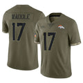 D.Broncos #17 Jaylen Waddle Player Olive Salute To Service Limited Hdoa Stitched Jerseys