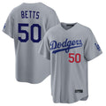 LA.Dodgers #50 Mookie Betts Player Gray Game Home Hdoa Stitched Jerseys
