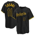 LA.Dodgers #11 Roki Sasaki Player Black Snake Skin City Game Home Hdoa Stitched Jerseys