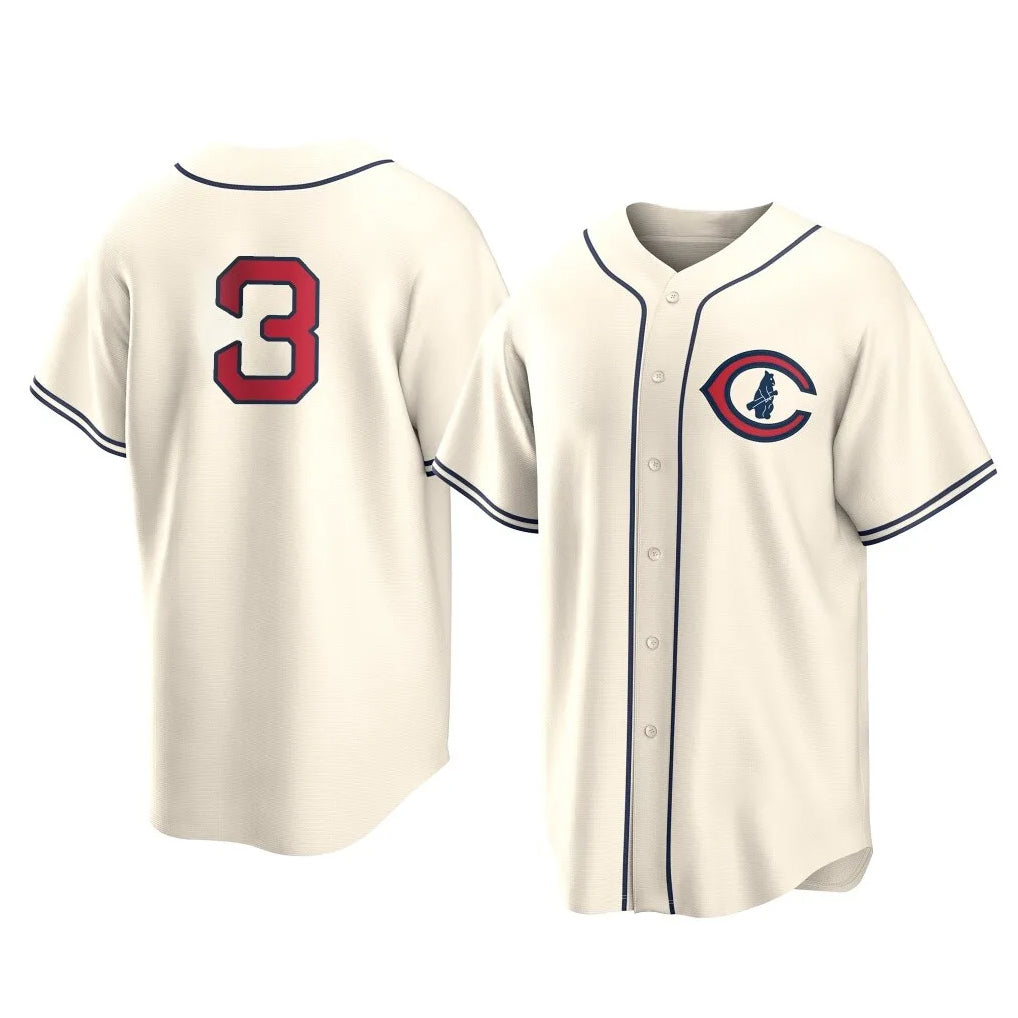 C.Cubs #3 Alex Bregman Player Cream Field of Dreams Home Game Hdoa Stitched Jerseys
