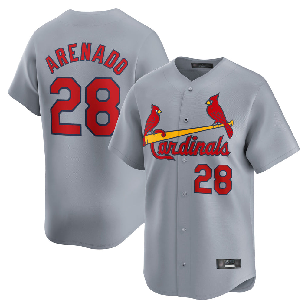 St. Louis Cardinals #28 Nolan Arenado Player Gray Home Limited Hdoa Stitched Jerseys