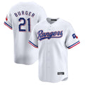 T.Rangers #21 Jake Burger Player White&Blue Home Limited Hdoa Stitched Jerseys
