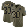 C.Panthers #30 Chuba Hubbard Player Olive Salute to Service Limited Home Game Hdoa Stitched Jerseys