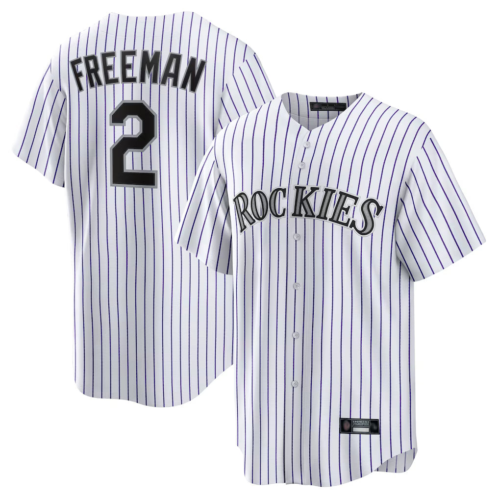 C.Rockies #2 Tyler Freeman Player White Game Home Hdoa Stitched Jerseys